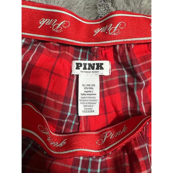 Victoria’s Secret PINK Red Plaid Flannel Pajama Pants – Size XL - Picture 2 of 3